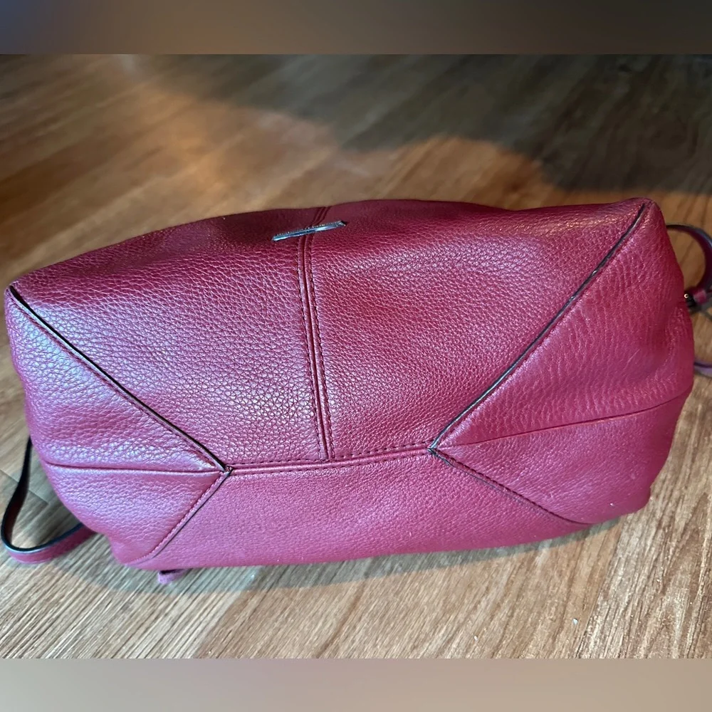 Rebecca Minkoff Genuine Leather 5-Zipper Moto Satchel in Rich Burgundy - Picture 3 of 7